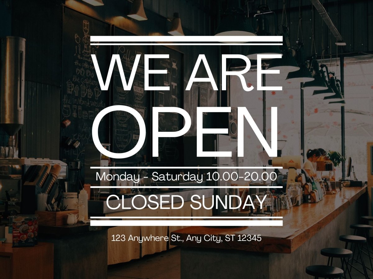 営業時間お知らせステッカー 商品コード【3002–0409–0001】 - caferestaurantgoods