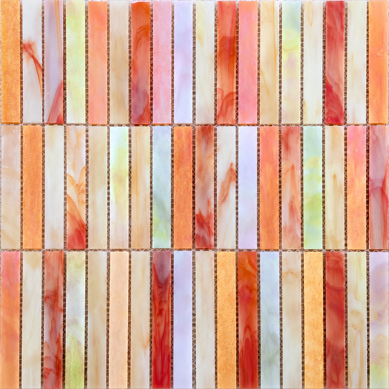 Colorful Glass Mosaic Tiles 300x300mm Handmade Kitchen Bathroom Wall Decor Stylish High Quality