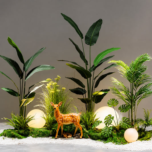 本物そっくり!人工観葉植物 造花 アレンジメント 玄関 階段下 コーナー装飾 インテリア グリーン シミュレーション 植物