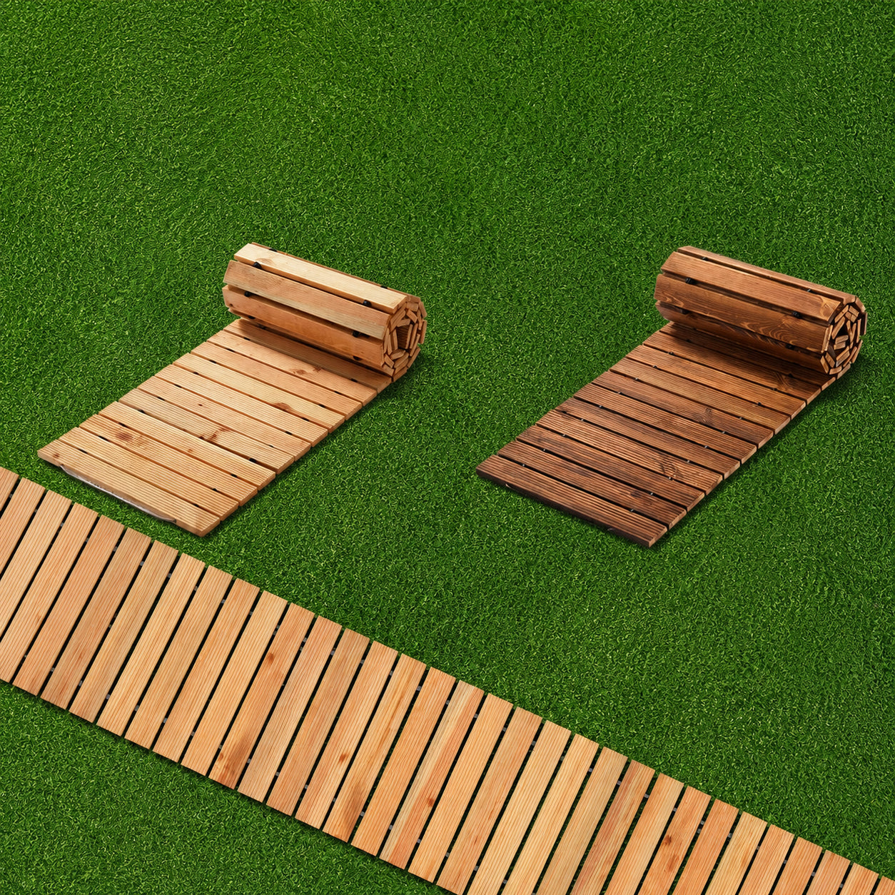 Wooden Garden Path Roll-Up Non-Slip Outdoor Patio Deck Wedding Party Decoration Easy to Install