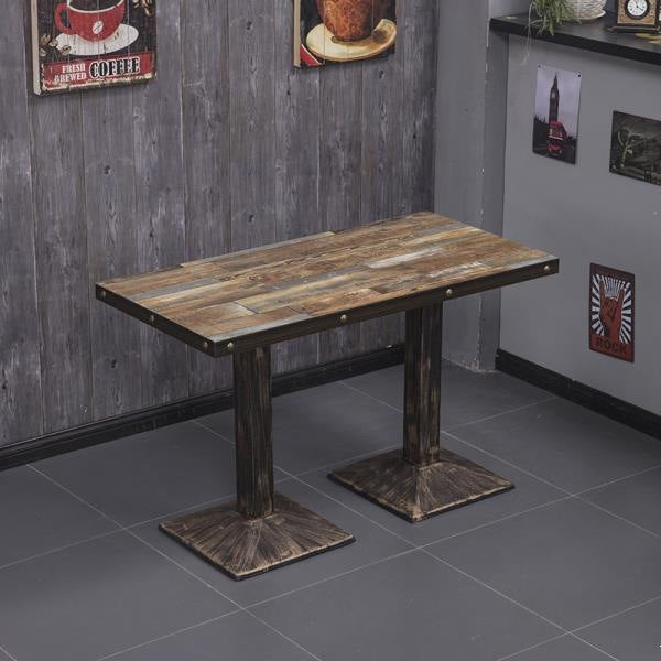 Industrial Retro Long Table for Cafes and Restaurants - Iron, 4-Seater, Custom Sizes Available
