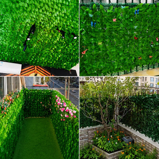 フェイクグリーン 壁面緑化 人工観葉植物 パネル 屋外用 フェンス 目隠し 装飾 1m×1m 簡単取付 - CafesJapan
