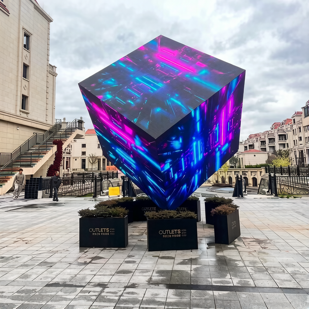 キューブ・ビジョン看板-LEDアニメディスプレイ