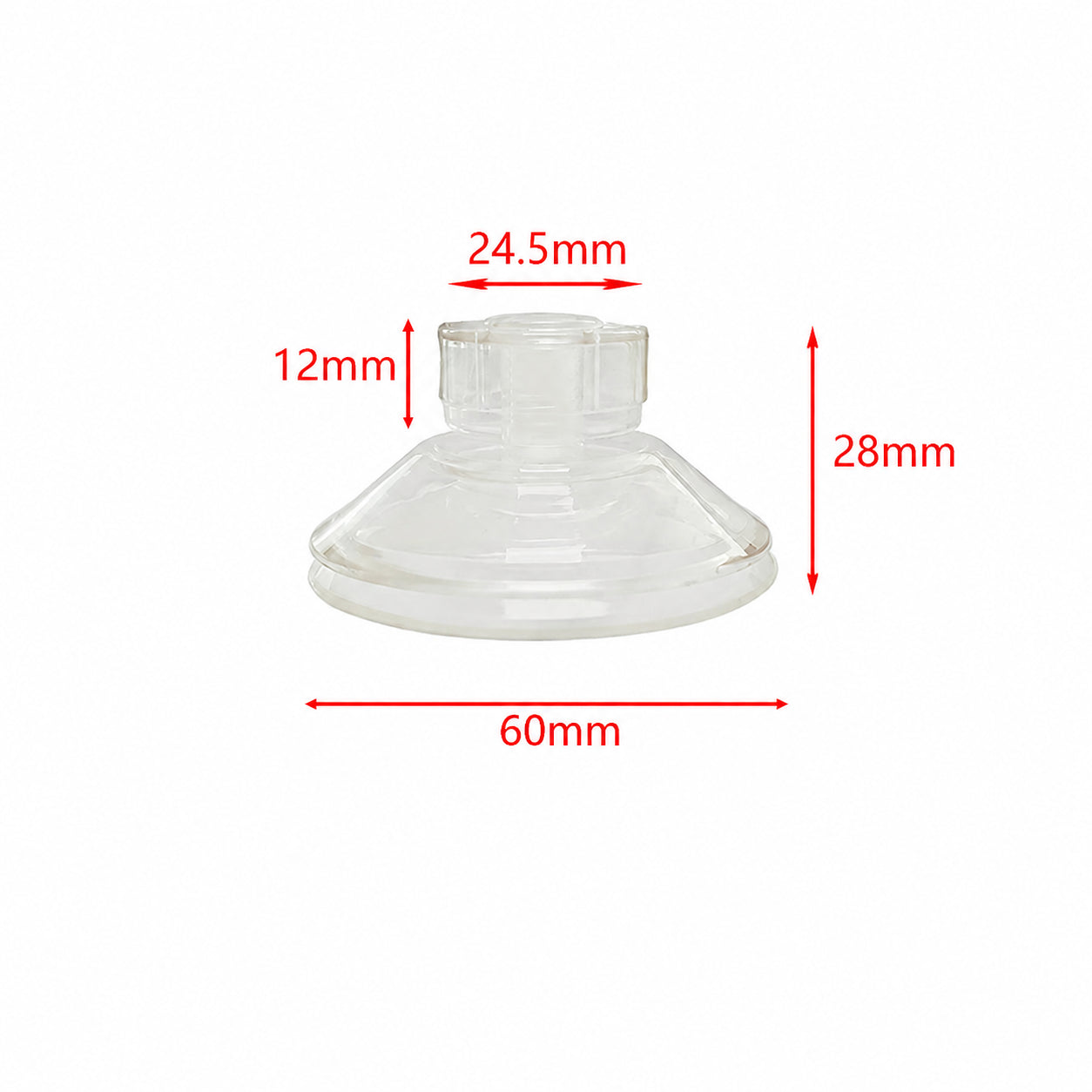 強力吸着 ネジ式吸盤3点セット 透明 40mm/60mm ガラス・タイル用 防水 防滑 再使用可能