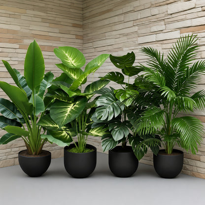 高級感あふれるフェイクグリーン ストレリチア 観葉植物 人工 インテリア リビング オフィス 装飾 大型 造花 60cm 4枚セット