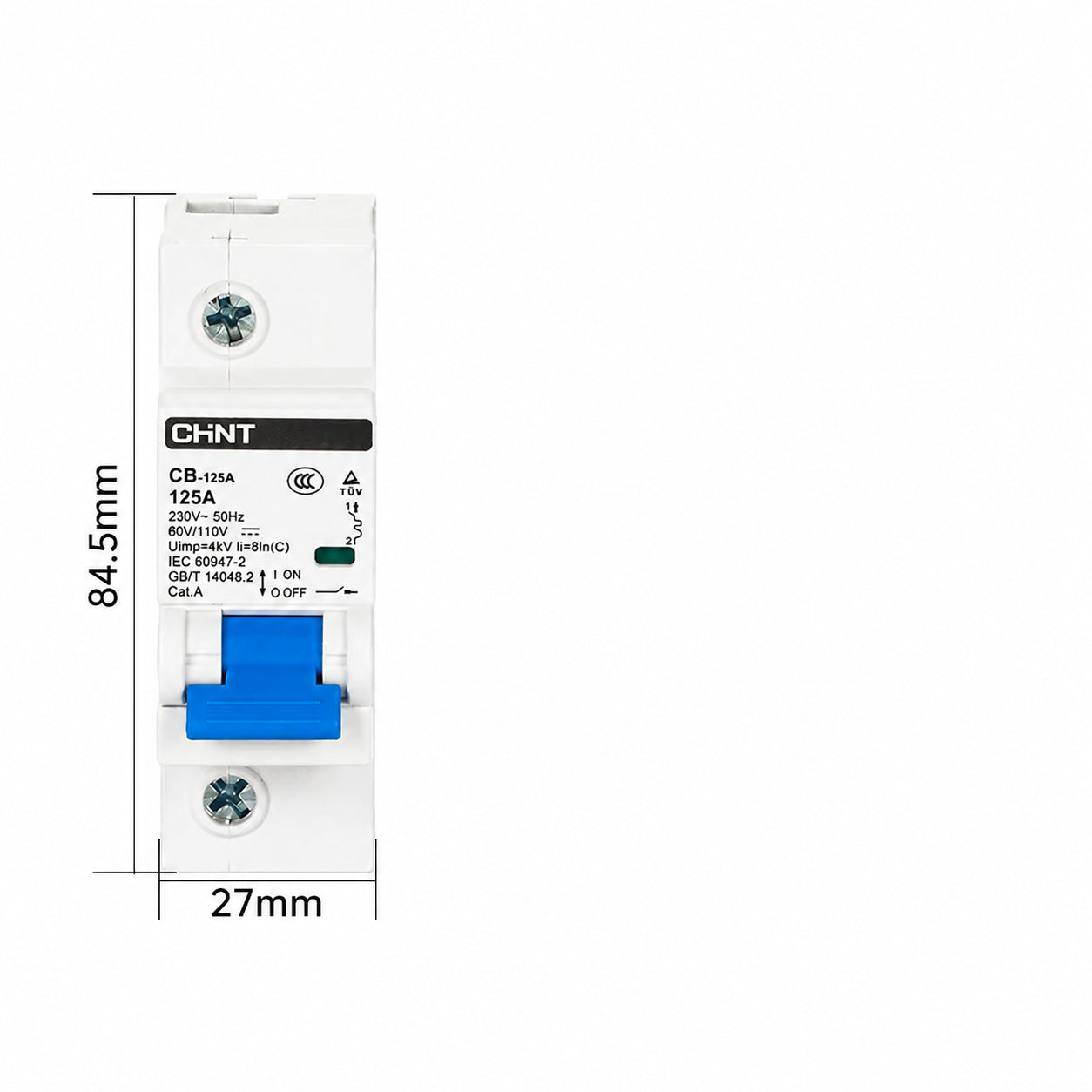 交直流通用 小型断路器 CB-60A/CB-125A 1P/2P 6A～125A 過負荷・短絡保護 IEC準拠