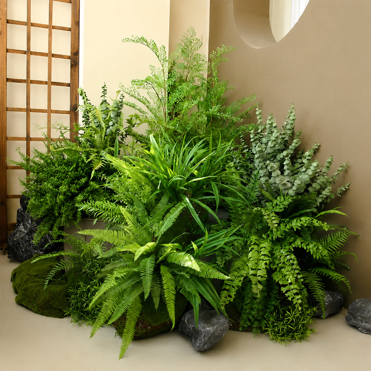 本物そっくり！フェイクグリーン シダ 壁掛け装飾 造花 リアルな手触り 防水 屋内用 インテリア