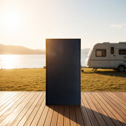 35W 18V フレキシブルソーラーパネル 軽量 3.2mm超薄 ブラック 遊覧船 RV キャンプ オフグリッド充電