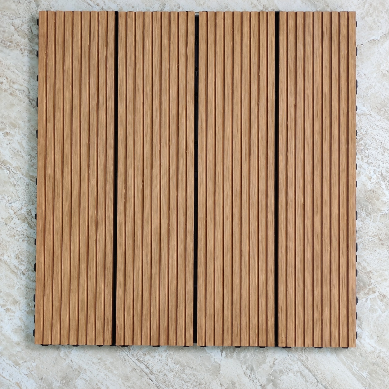 木粉プラスチック複合フローリング 防滑 防水 屋外 バルコニー 庭 用 厚手 30x30cm 11枚/平米  DIY 簡単設置 防腐 防虫 メンテナンス不要