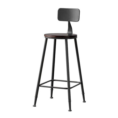 工業風シルバー 鉄製・無垢材ハイスツール カフェバーチェア 多色7色 - CafesJapan