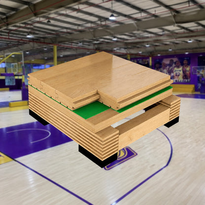 Solid Maple and Birch Hardwood Sports Flooring, Anti-Slip, for Basketball, Badminton, and Dance Studios