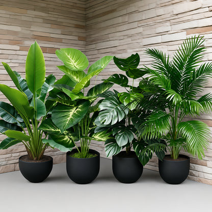 高級感あふれるフェイクグリーン ストレリチア 観葉植物 人工 インテリア リビング オフィス 装飾 大型 造花 60cm 4枚セット