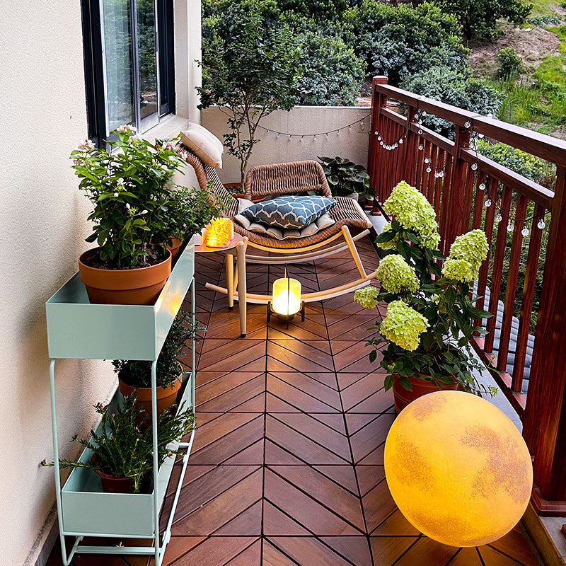 防腐木材フローリング 屋外 バルコニー 庭 自分で敷く ヘリンボーン 防水 防虫 カチッと設置 DIY