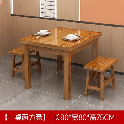 【高温炭化】木製カーボンテーブル 飲食店向け 実木 耐久性抜群 自然木目 レストラン 居酒屋 焼き鳥店 4脚セット