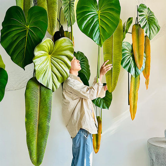 Realistic! Large Faux Banana Leaf & Vine Garland Wall Hanging Decoration with a Real Touch