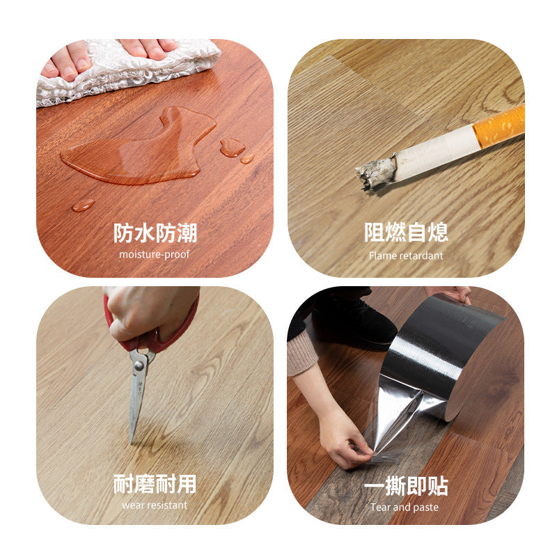 DIY リフォーム 業務用 自着床材 PVC フローリングシート 木目調 防水 防カビ 厚さ1.0/1.3/1.8mm