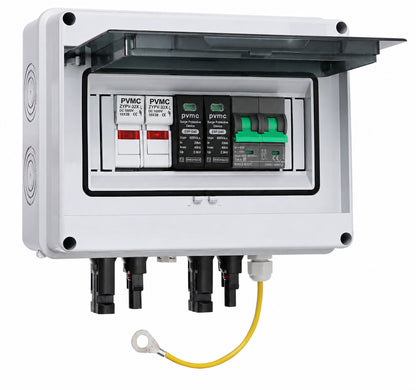 太陽光発電用DCコンバイナーボックス IP65 DC600V SPD・ブレーカ内蔵 CE認証 2回路入力対応