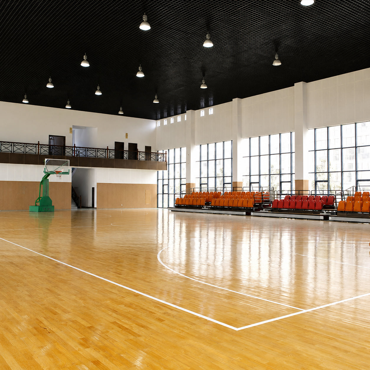 【天然無垢材】スポーツフロア バスケットボールコート 体育館 実木運動フローリング 防振 環境対応 工場直送 カスタム対応
