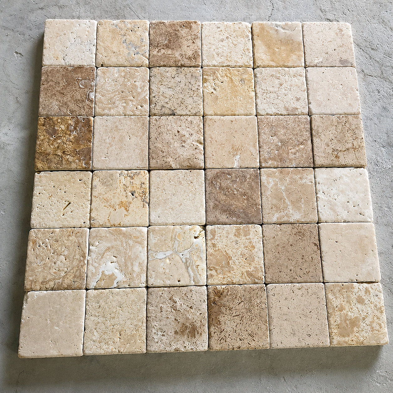 天然ライムストーン 黄色 100x100mm 屋外タイル 古堡風 石畳 庭園 民宿 別荘用