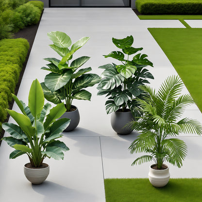 高級感あふれるフェイクグリーン ストレリチア 観葉植物 人工 インテリア リビング オフィス 装飾 大型 造花 60cm 4枚セット