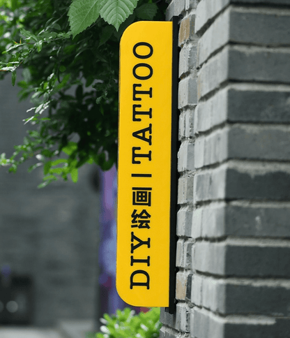レトロ調ライトアップ壁掛け横長看板 - CafesJapan