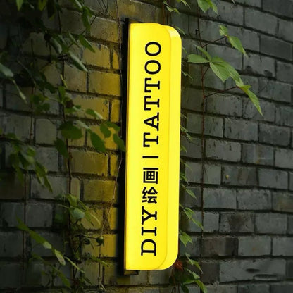 レトロ調ライトアップ壁掛け横長看板 - CafesJapan