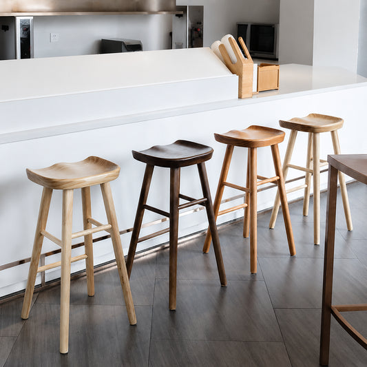 Solid Wood Backed Counter Chair, Nordic Style Bar Chair, High Stool for Dining, Bar, Cafe