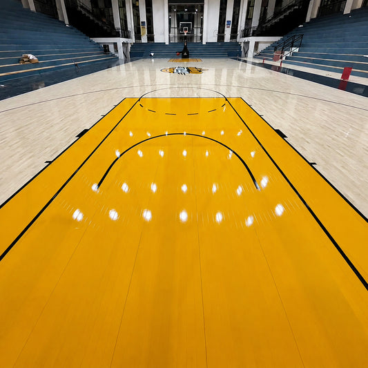 Gymnasium Badminton Basketball Solid Wood Flooring Shock Absorption Soundproofing Single/Double Joist 22mm Thick Sports Floor