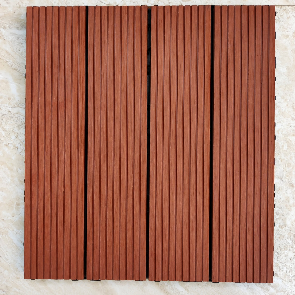 木粉プラスチック複合フローリング 防滑 防水 屋外 バルコニー 庭 用 厚手 30x30cm 11枚/平米  DIY 簡単設置 防腐 防虫 メンテナンス不要