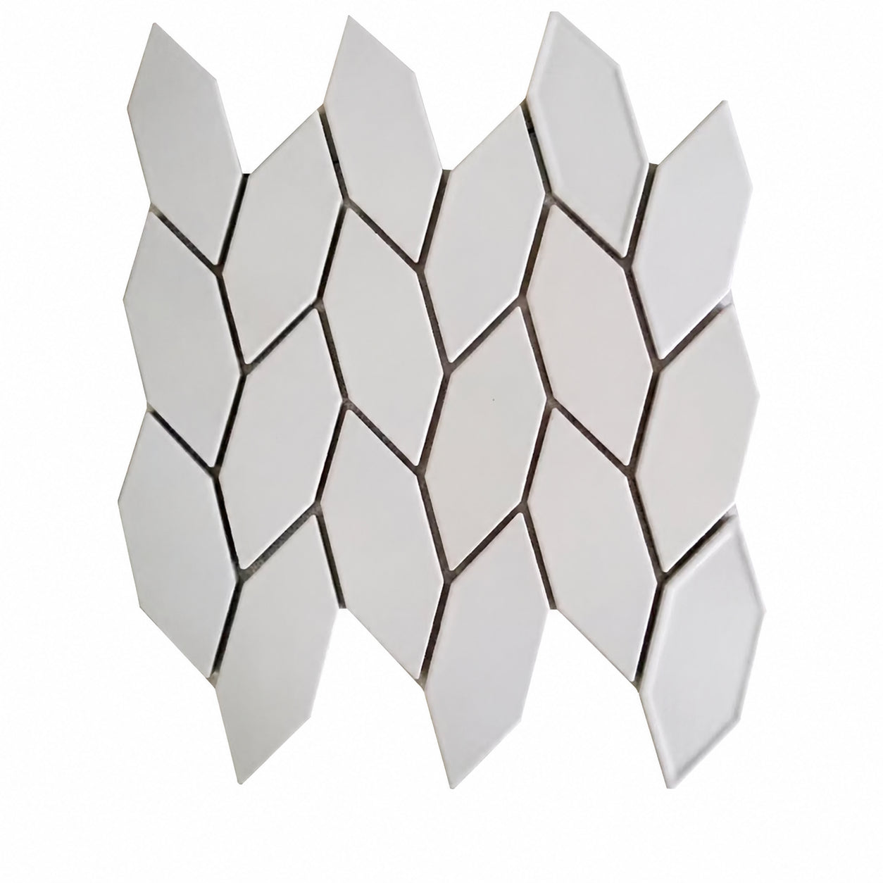 Nordic-style Ink Green Leaf-shaped Ceramic Mosaic Tiles for Kitchens, Bathrooms, and Restaurants (268x268mm)