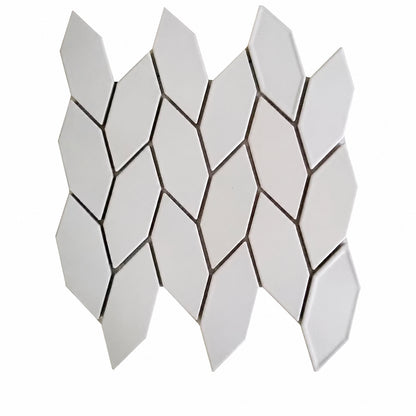 Nordic-style Ink Green Leaf-shaped Ceramic Mosaic Tiles for Kitchens, Bathrooms, and Restaurants (268x268mm)