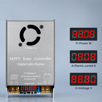 MPPT昇圧ソーラーチャージャー 24V-72V対応 450W 最大98%変換効率 LED表示